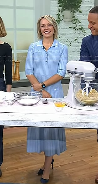 Dylan’s blue ribbed knit midi dress on Today
