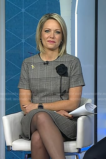 Dylan's grey plaid floral applique dress on Today