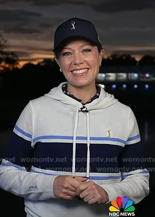 Dylan’s white coloblock hoodie on Today