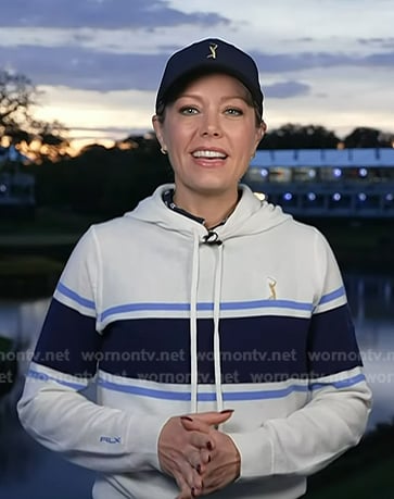 Dylan’s white coloblock hoodie on Today