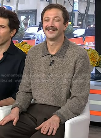 Ebon Moss-Bachrach's brown knit polo sweater on Today