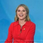 Jenna's red polo sweater and grommet skirt on Today