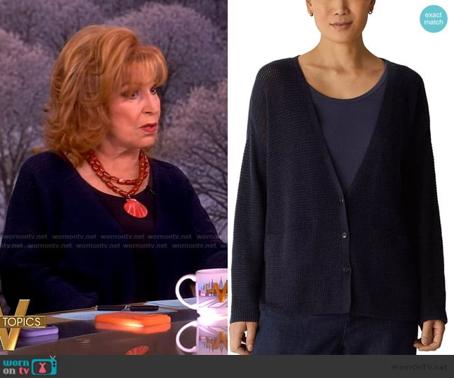 Eileen Fisher V Neck Cardigan Sweater worn by Joy Behar on The View