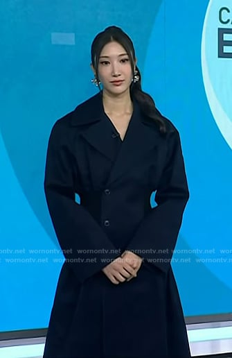 Ejae’s navy strech waist coat on Today