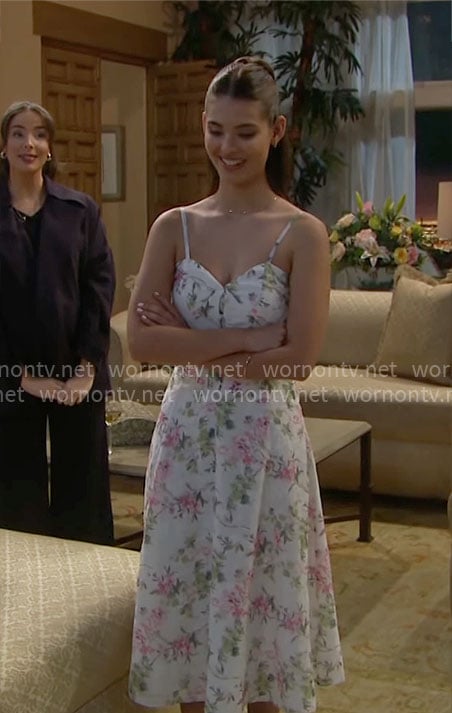 Electra’s white floral corset dress on The Bold and the Beautiful