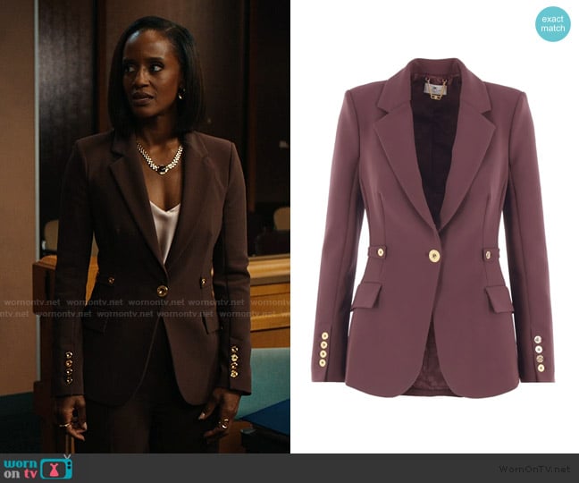 Elisabetta Franchi Padded-shoulders Blazer worn by Olympia (Skye P. Marshall) on Matlock