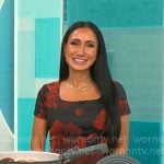 Elizabeth Werner's red floral dress on CBS Mornings