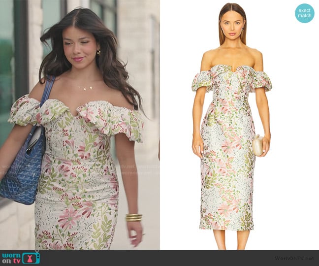 Elliatt Calaantha Midi Dress worn by Jen Affleck on The Secret Lives of Mormon Wives