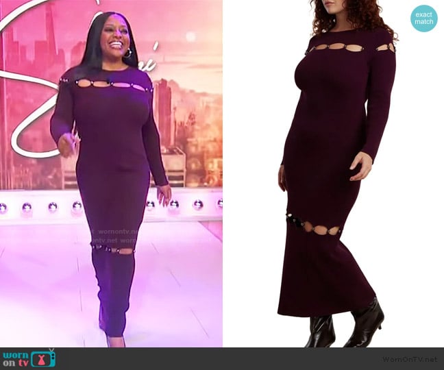 Eloquii Beaded Cutout Sweater Dress worn by Sherri Shepherd on Sherri