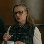 Black tweed sleeveless dress on Elsbeth