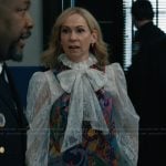 Elsbeth’s multicolored vest and pants on Elsbeth