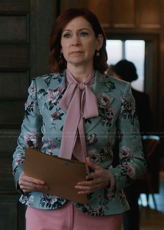 Elsbeth's blue floral print blazer on Elsbeth