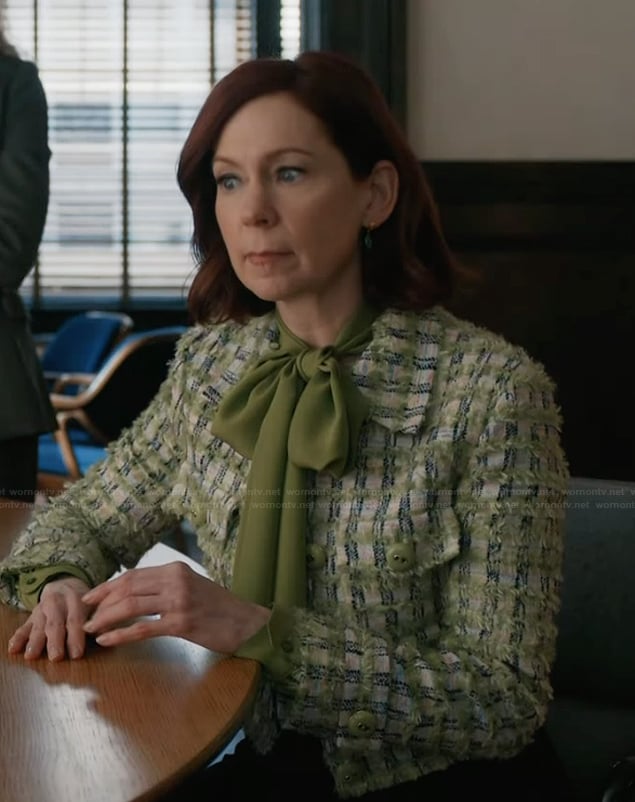 Elsbeth's green tweed jacket on Elsbeth