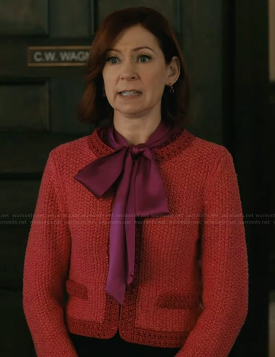 Elsbeth's pink tweed jacket on Elsbeth