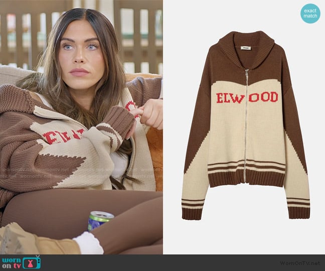 Elwood Camp Cardigan worn by Jessi Ngatikaura on The Secret Lives of Mormon Wives