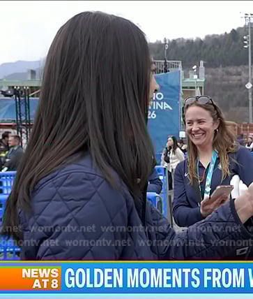 Emilie’s navy quilted jacket on Today