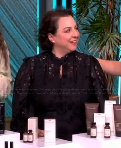 Enza Dolce Nini’s black lace top on The View