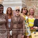 Erika's leopard sheer blouse and pants on The Real Housewives of Beverly Hills