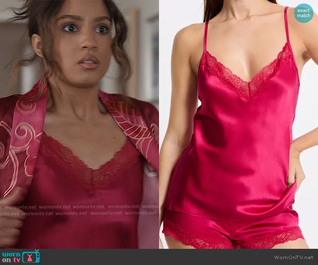 May’s pink lace trim cami on 9-1-1