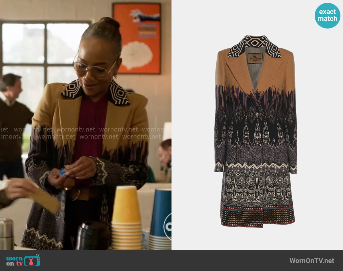 Etro Multicolor Printed Wool Coat worn by Amanda Wagner (Sonja Sohn) on Will Trent