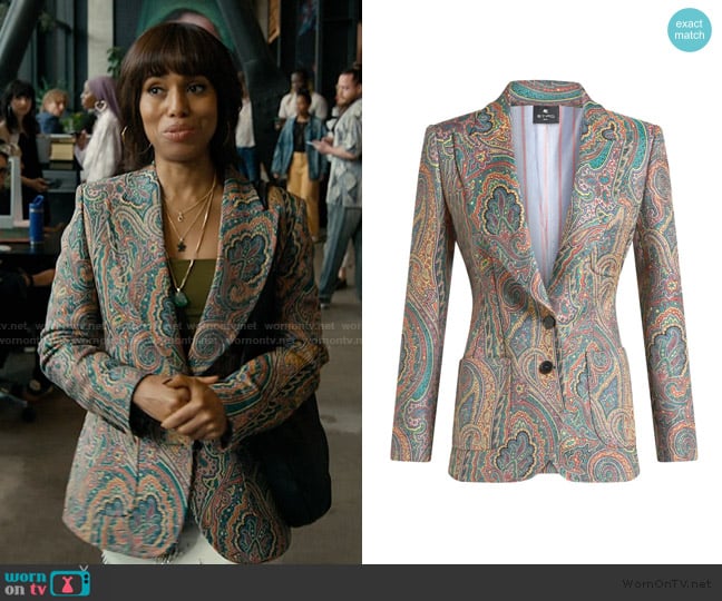 Etro Paisley Print Blazer worn by Eleanor (Kerry Washington) on Imperfect Women