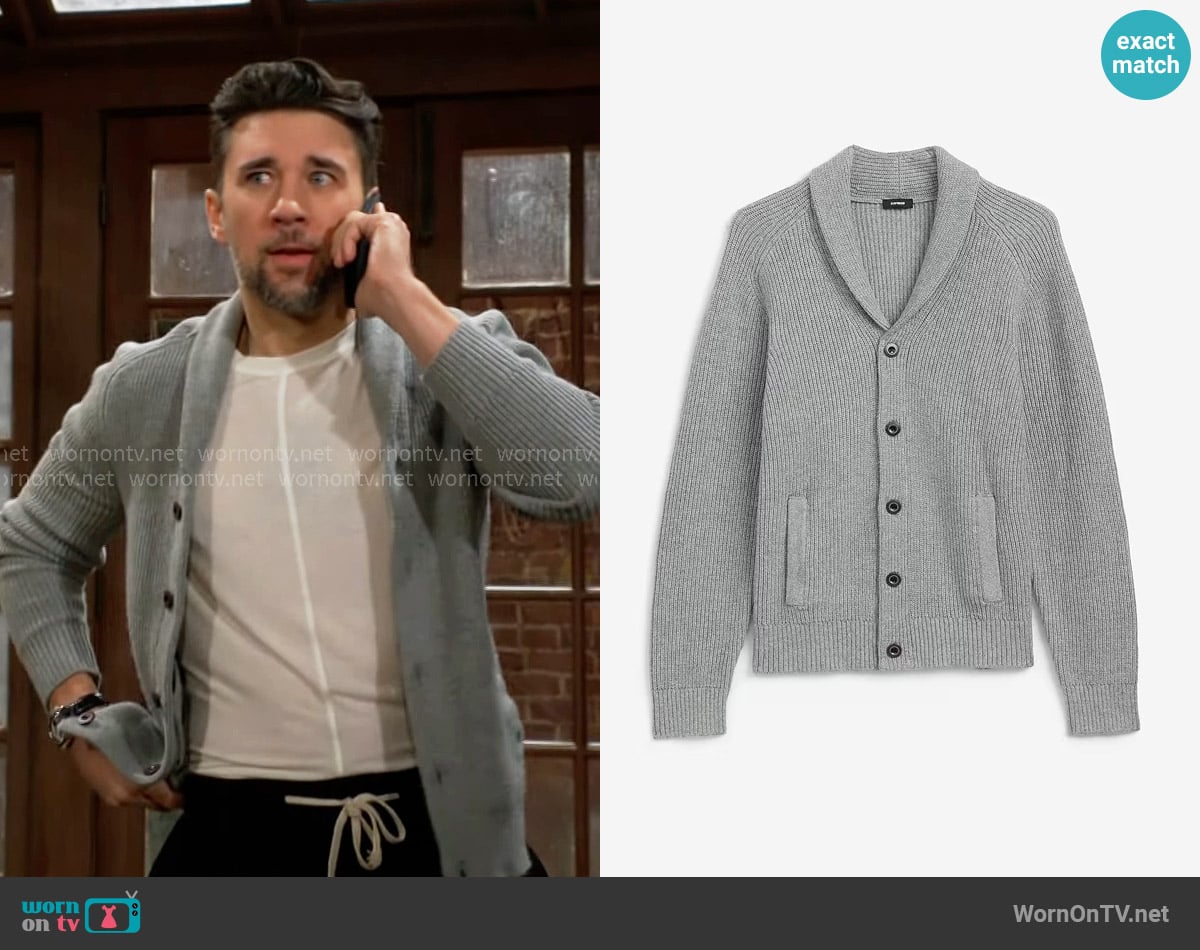 Cane’s grey cardigan on The Young and the Restless