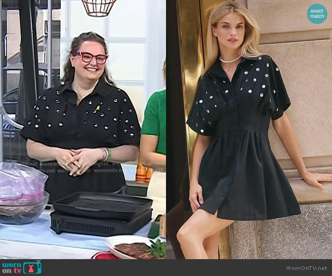 Exquise The Tobie Studded Mini Shirt Dress worn by Krissy Downey on Today