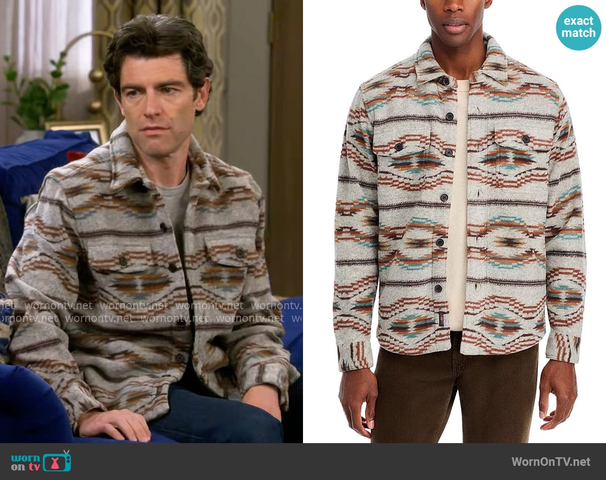 Faherty Range Regular Fit Shirt Jacket worn by Dave Johnson (Max Greenfield) on The Neighborhood