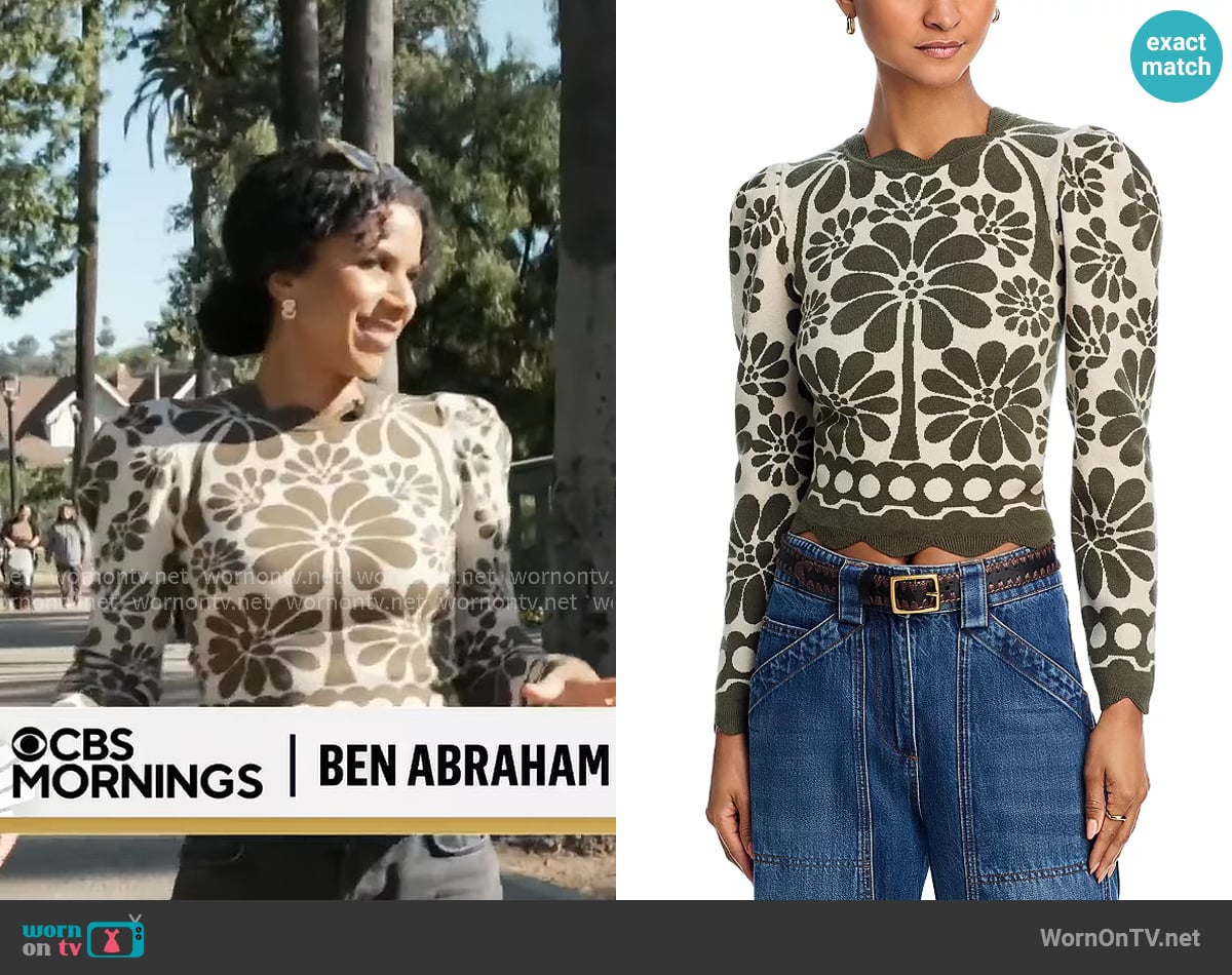 Adriana Diaz’s floral print top on CBS Mornings