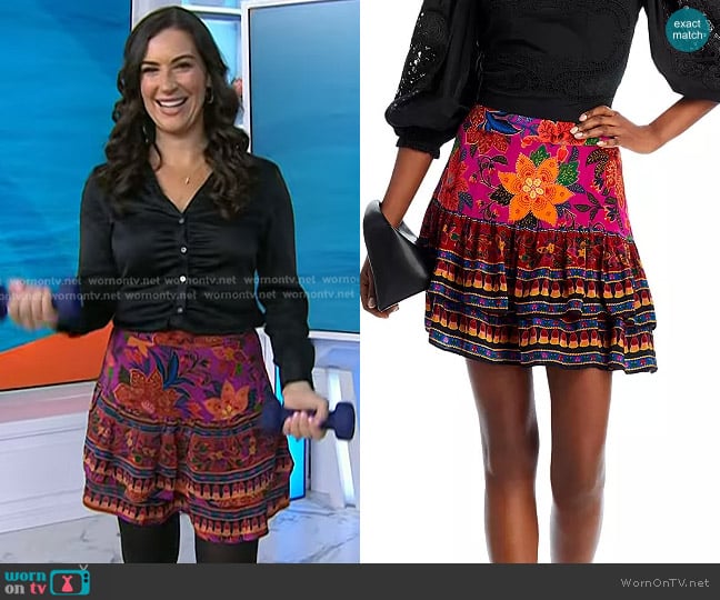 Farm Rio Tropical Tapestry Skirt worn by Stephanie Mansour on Today