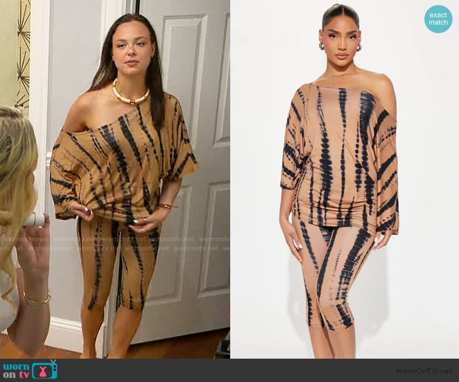 Fashion Nova Lorrie Tie Dye Capri Set worn by Levi Sebree on Summer House