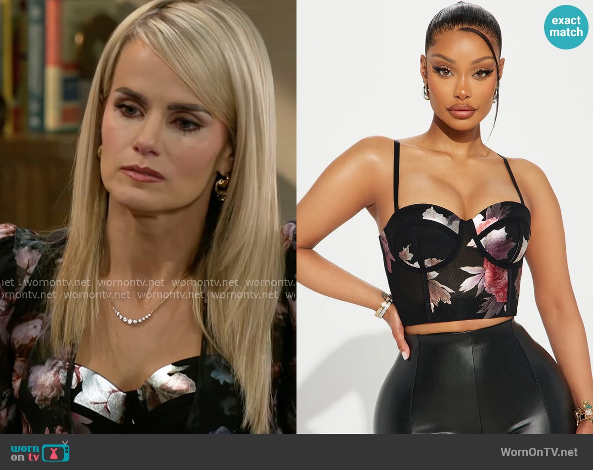 Vanessa’s metallic bustier on Beyond the Gates