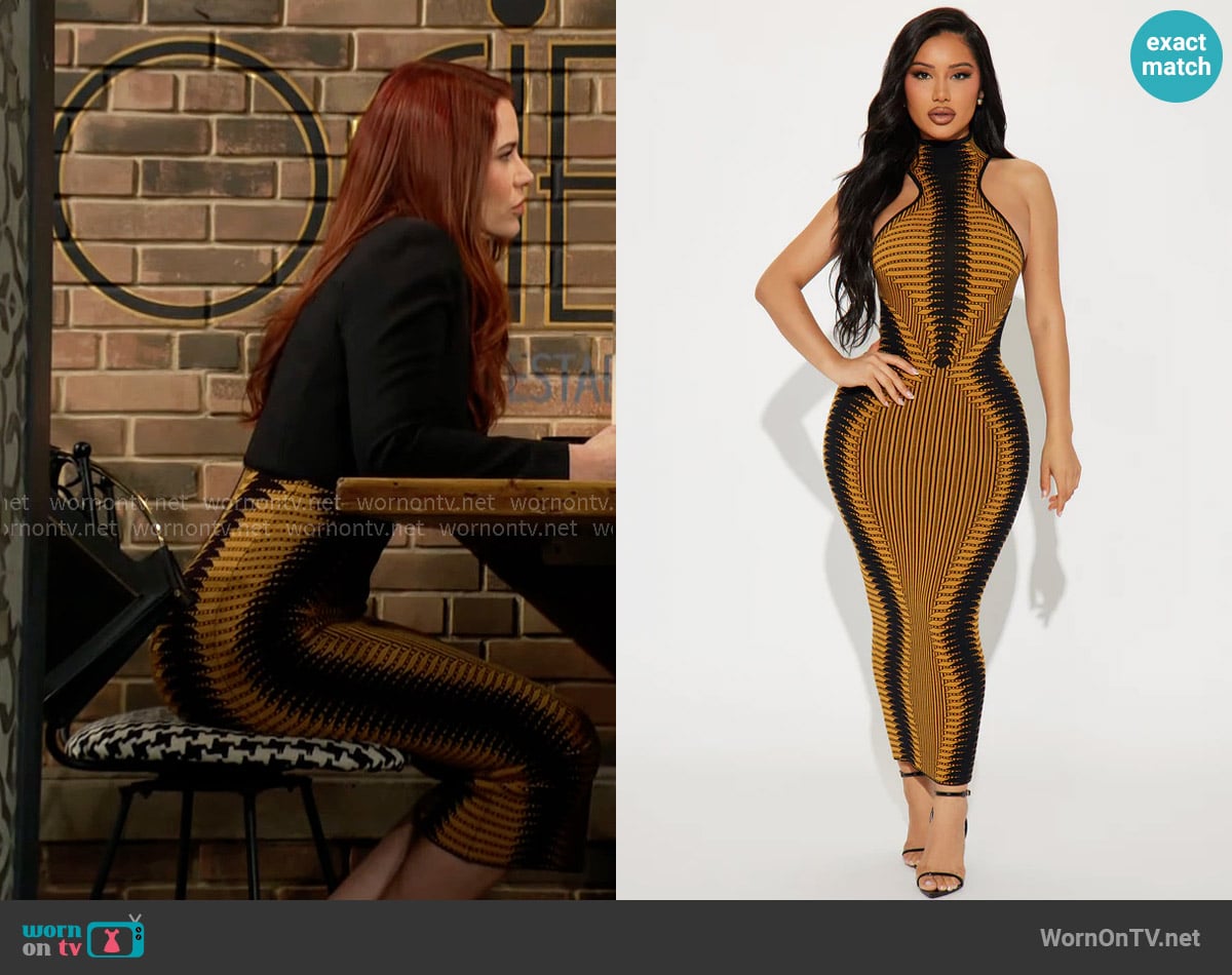 Fashion Nova Shine Your Light Sweater Midi Dress worn by Sally Spectra (Courtney Hope) on The Young and the Restless