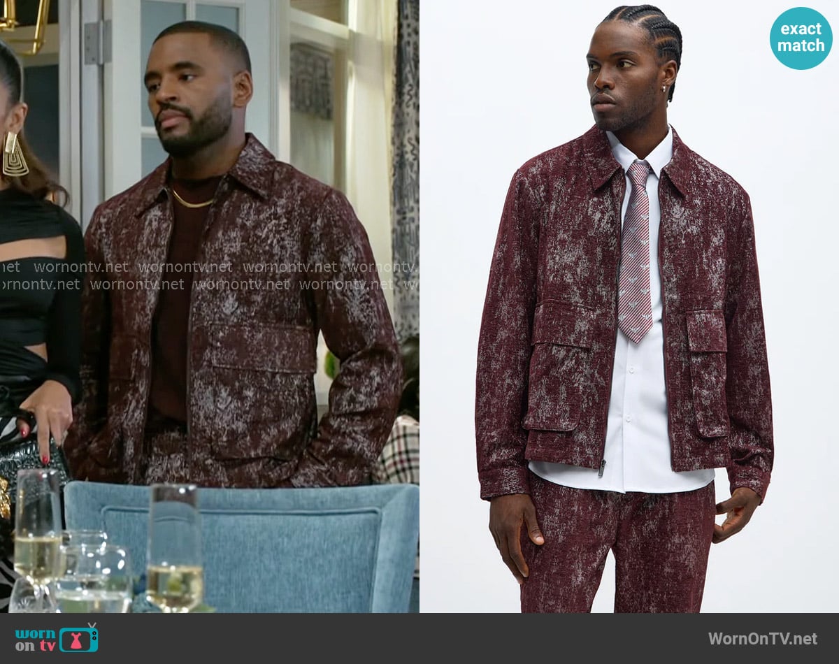 Fashion Nova Velvet Heathered Work Jacket worn by Andre Richardson (Sean Freeman) on Beyond the Gates