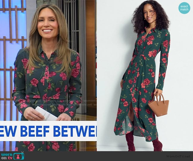 Favorite Daughter Icon Button Up Collared Maxi Dress worn by Rhiannon Ally on Good Morning America