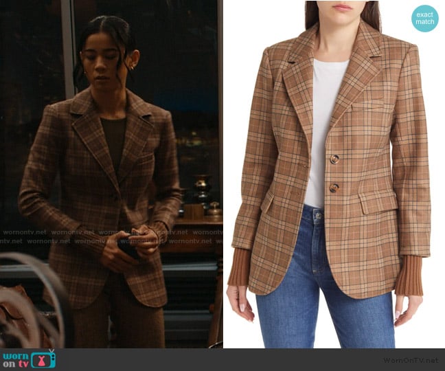 Favorite Daughter The City Plaid Layered Blazer worn by Sarah Franklin (Leah Lewis) on Matlock