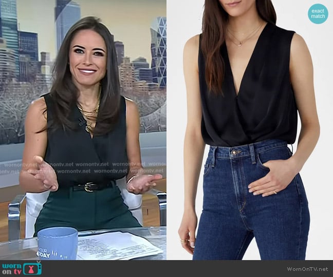 Favorite Daughter The Sleeveless Date Thong Bodysuit worn by Kaylee Hartung on Today