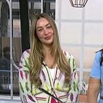 Skiler Bouchard’s white print cardigan on Today