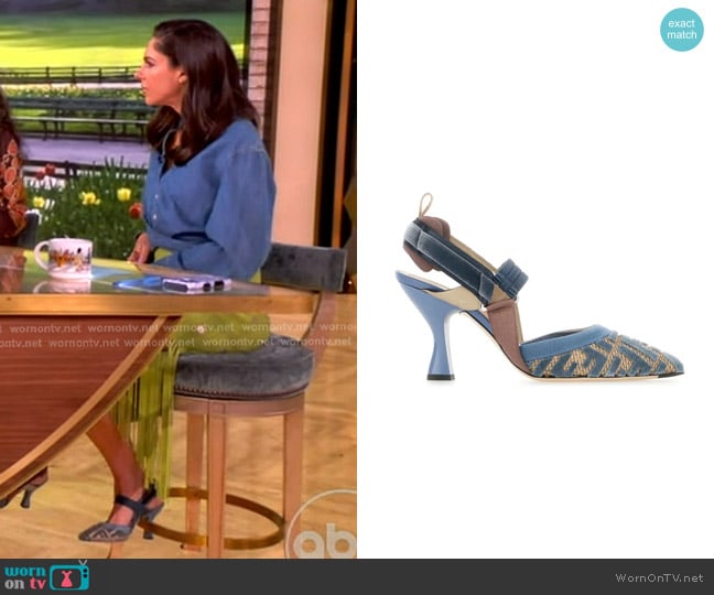 Fendi 85mm Colibri Pumps worn by Abby Huntsman on The View
