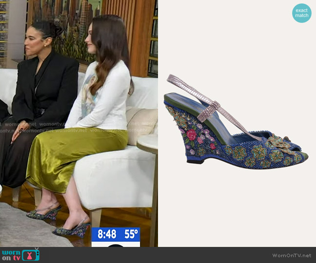 Fendi Beaded Wedges worn by Victoria Pedrett on Good Morning America