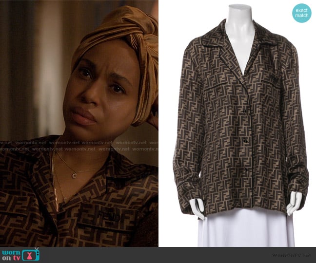 Fendi Silk Printed Pajamas worn by Eleanor (Kerry Washington) on Imperfect Women