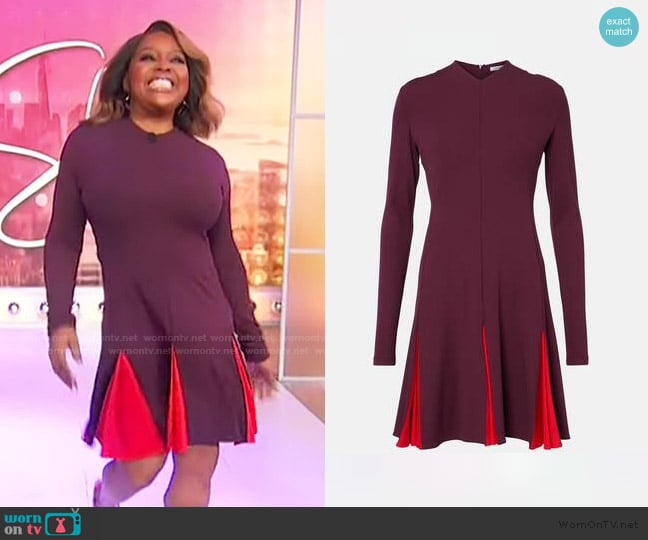 Sherri’s burgundy pleated mini dress on Sherri