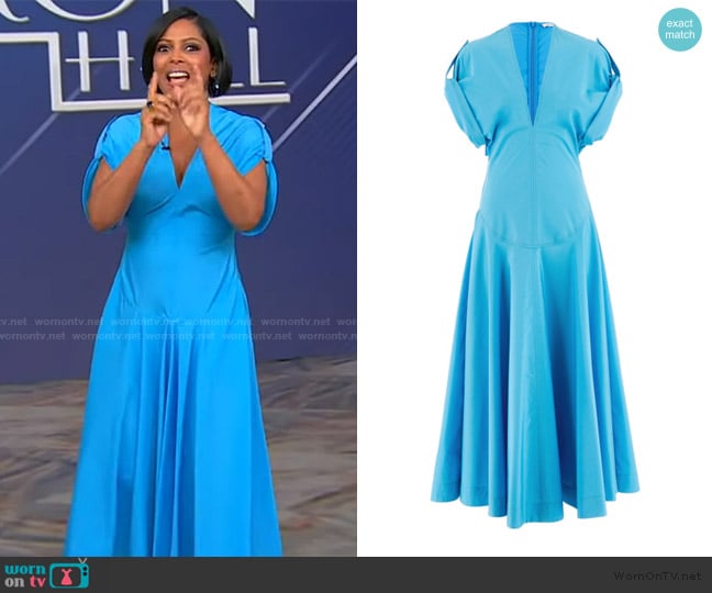 Ferragamo Organic-yarn Popeline Dress worn by Tamron Hall on Tamron Hall Show