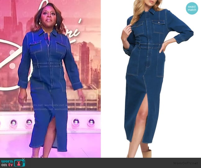 Flying Tomato Denim Midi Shirtdress worn by Sherri Shepherd on Sherri