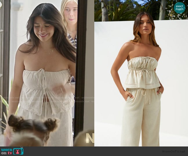 Fortunate One The Sundrift Set Beige worn by Jen Affleck on The Secret Lives of Mormon Wives