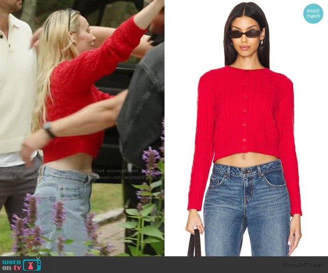 Frankies Bikinis Dudley Cable Knit Cardigan worn by Bailey Taylor on Summer House