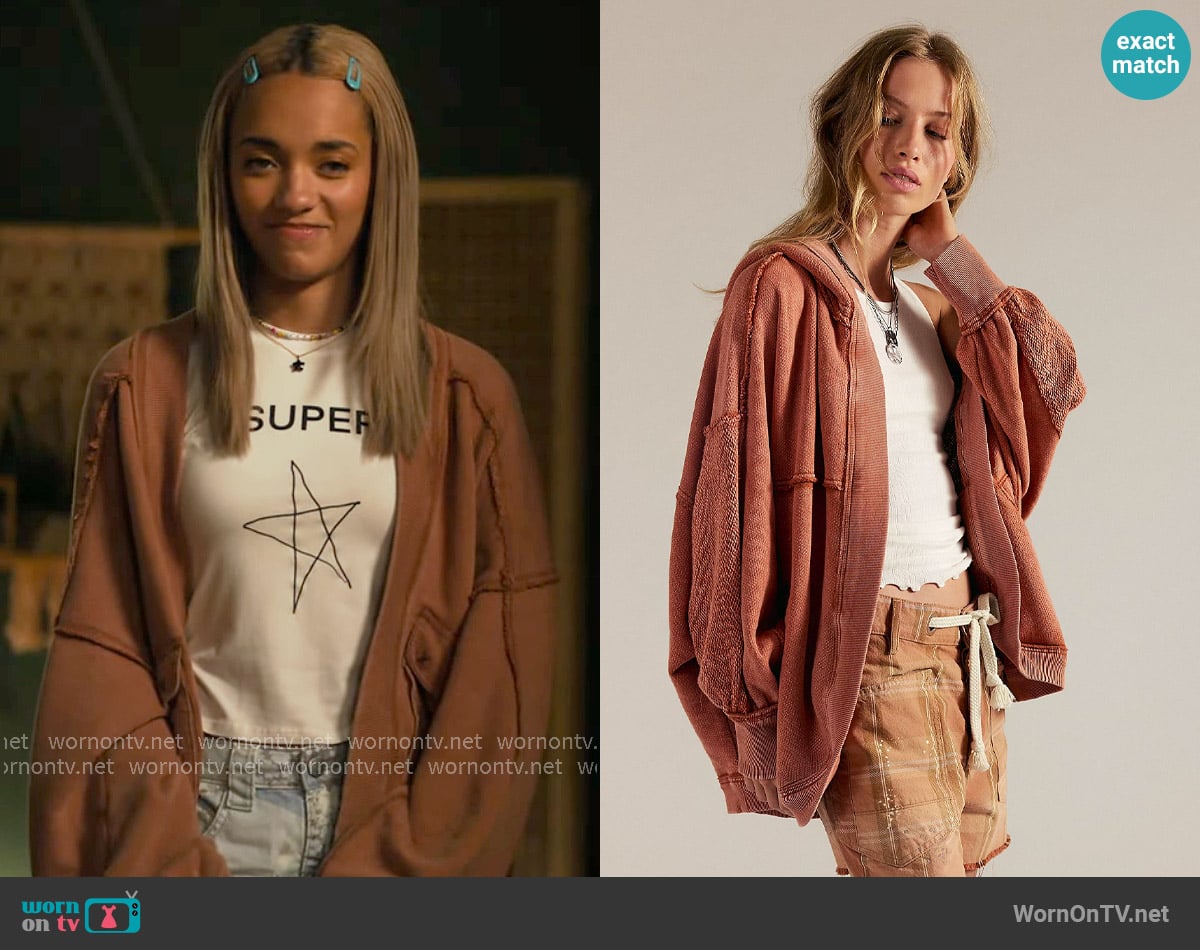 Free People Forever Yours Cardi in Auburn worn by Ava (Amirah J) on High Potential