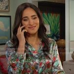 Gabi’s jewel print blouse on Days of our Lives