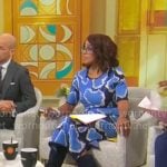 Gayle King’s blue printed dress on CBS Mornings