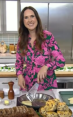 Gemma Stafford's green and pink floral shirtdress on Today